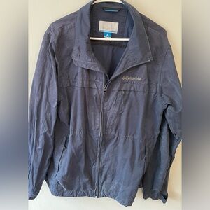 Columbia Men's Distressed Navy Windbreaker Jacket with Omni-Shield